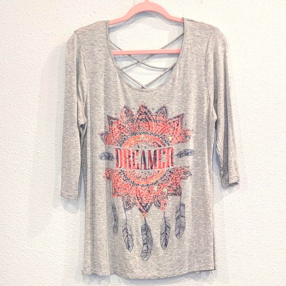 Dreamer 3/4 Sleeve Top by Maurice's Sz Large
